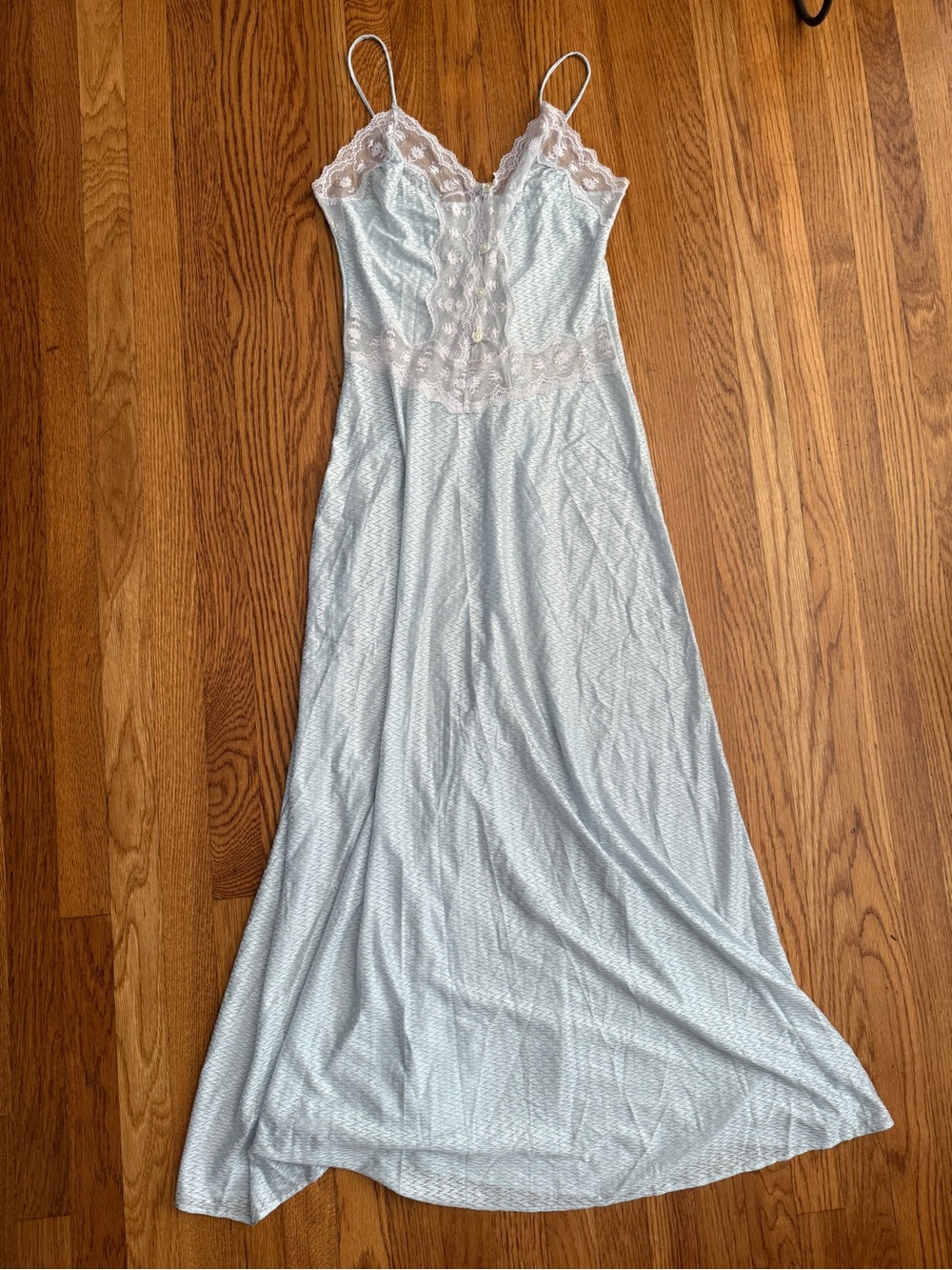 Vintage blue cami slip nightie Small